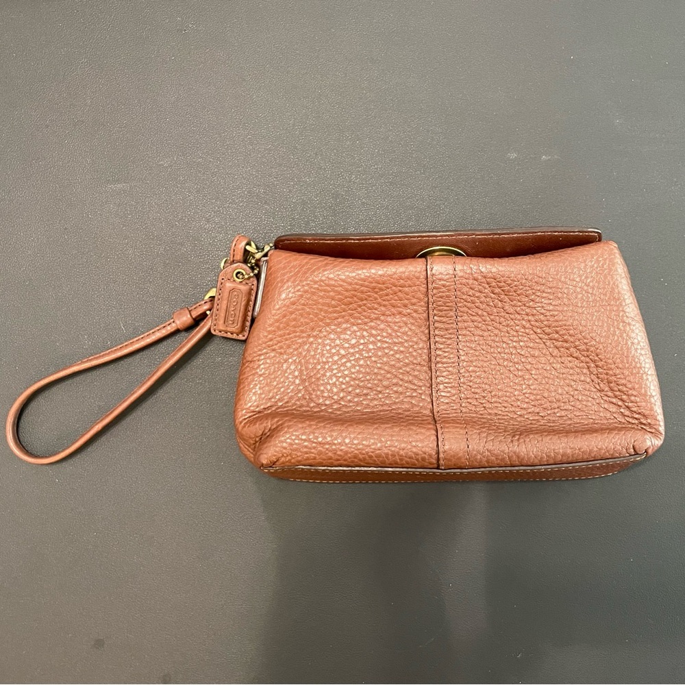 Vintage COACH Micro Mini Pebbled Brown Leather Purse